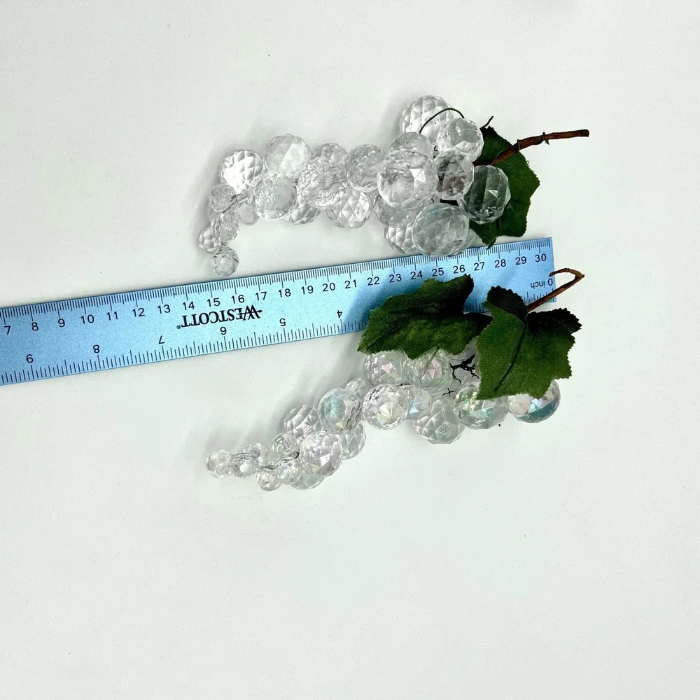 MCM Clear Lucite Acrylic Grapes‎ Decorative Fruit Cluster Home Decor Vintage